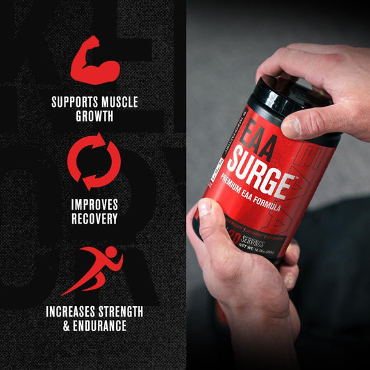 EAA Surge Essential Amino Acids Powder - EAAS & BCAA Intra Workout Supplement W/L-Citrulline, Taurine, & More for Muscle Building, Strength, Endurance, Recovery - Pineapple, 20Sv
