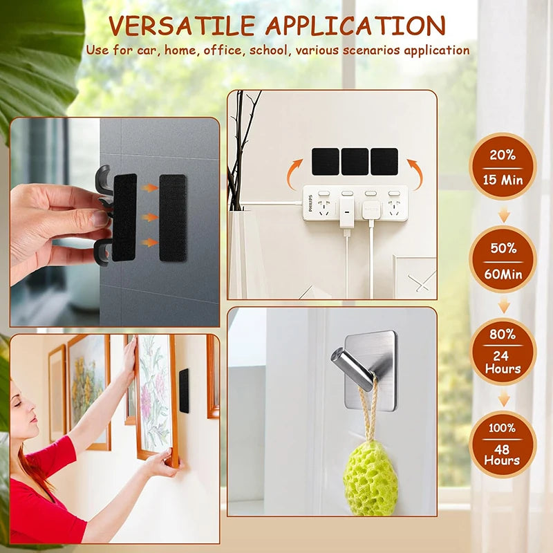 10Pcs Strong Self-Adhesive Hook and Loop Fastener Tape Rectangle Nylon Sticker Adhesive Tape with Strong Glue for DIY Craft