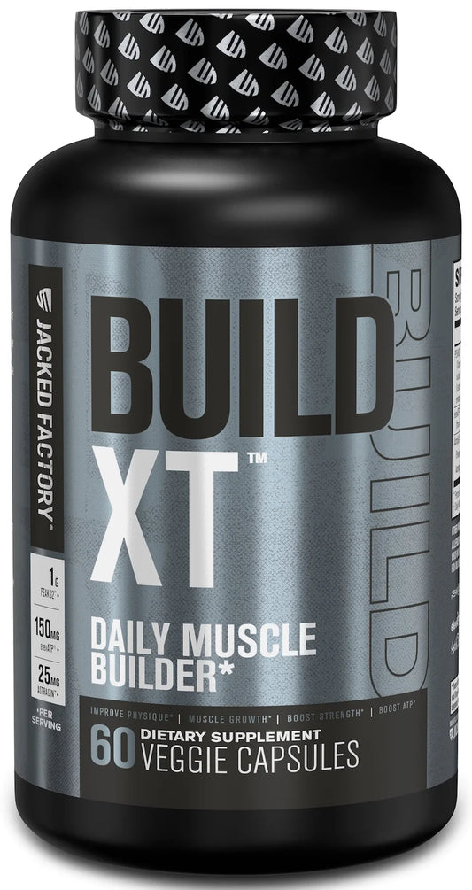 Build-Xt Daily Muscle Builder & Performance Enhancer - Muscle Building Supplement for Muscular Strength & Growth | Trademarked Ingredients Peak02, Elevatp, & Astragin - 60 Veggie Pills
